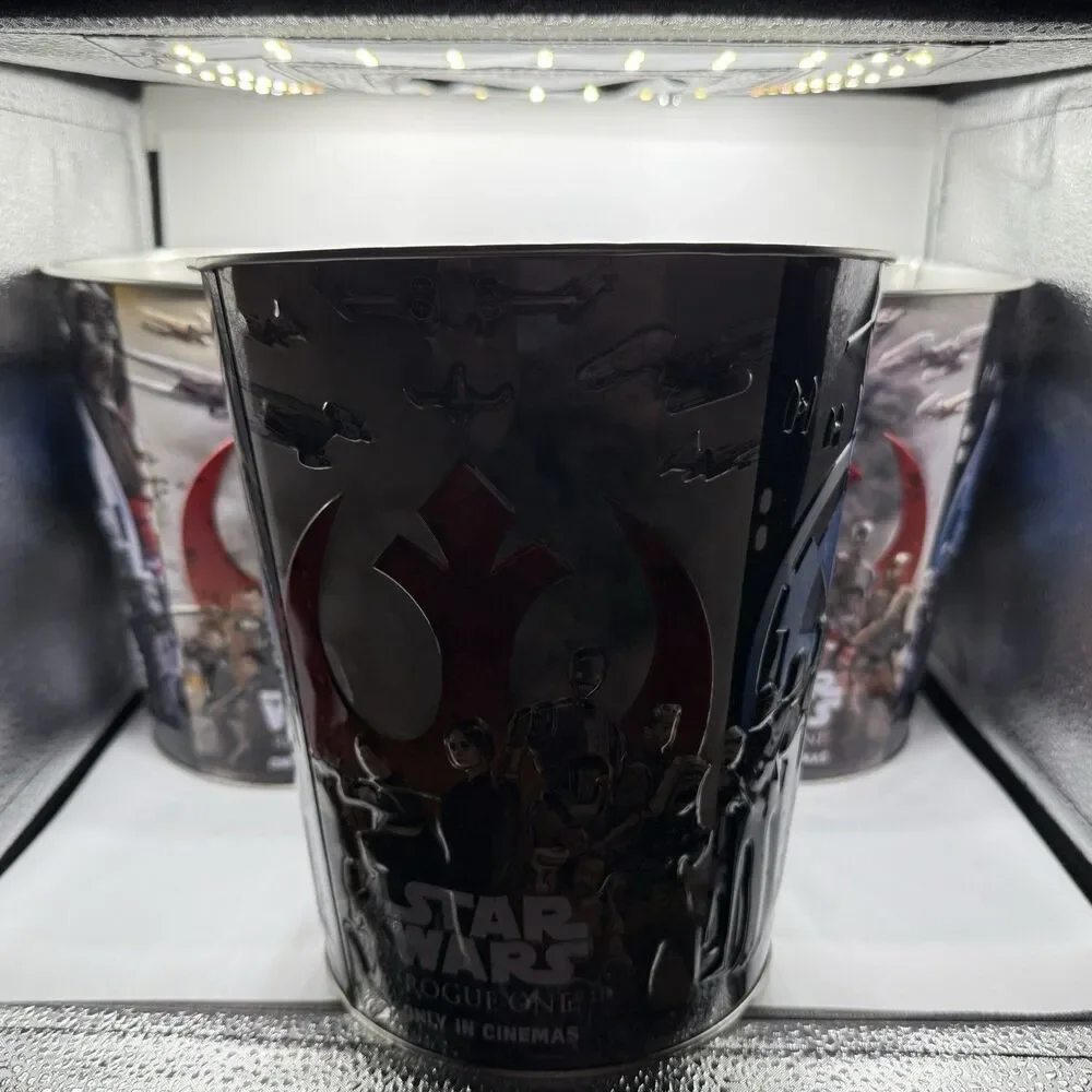 Disney Star Wars Rogue One Promotional Movie Metal Tin Popcorn Bucket Lot Of 3